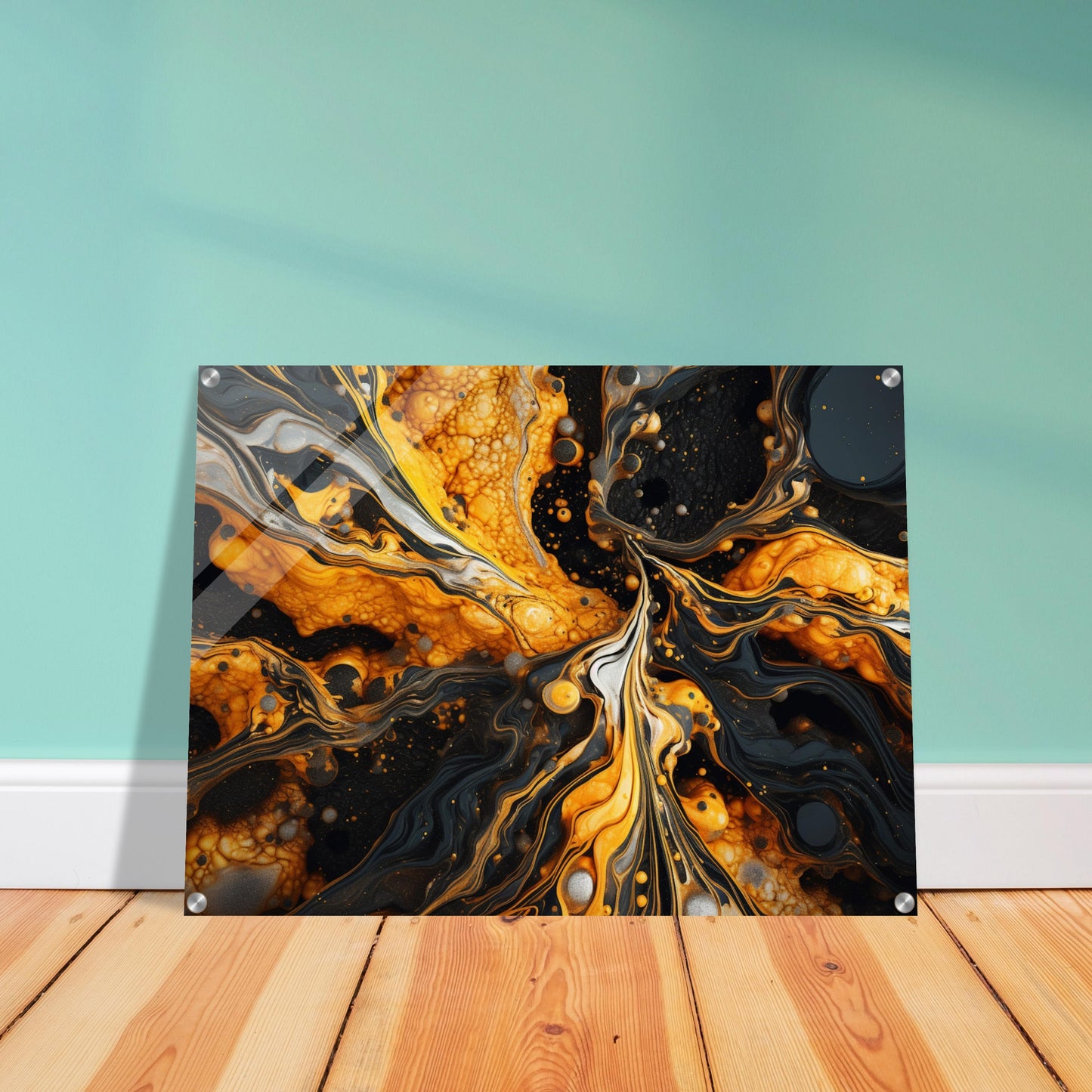 Orange Black Marble