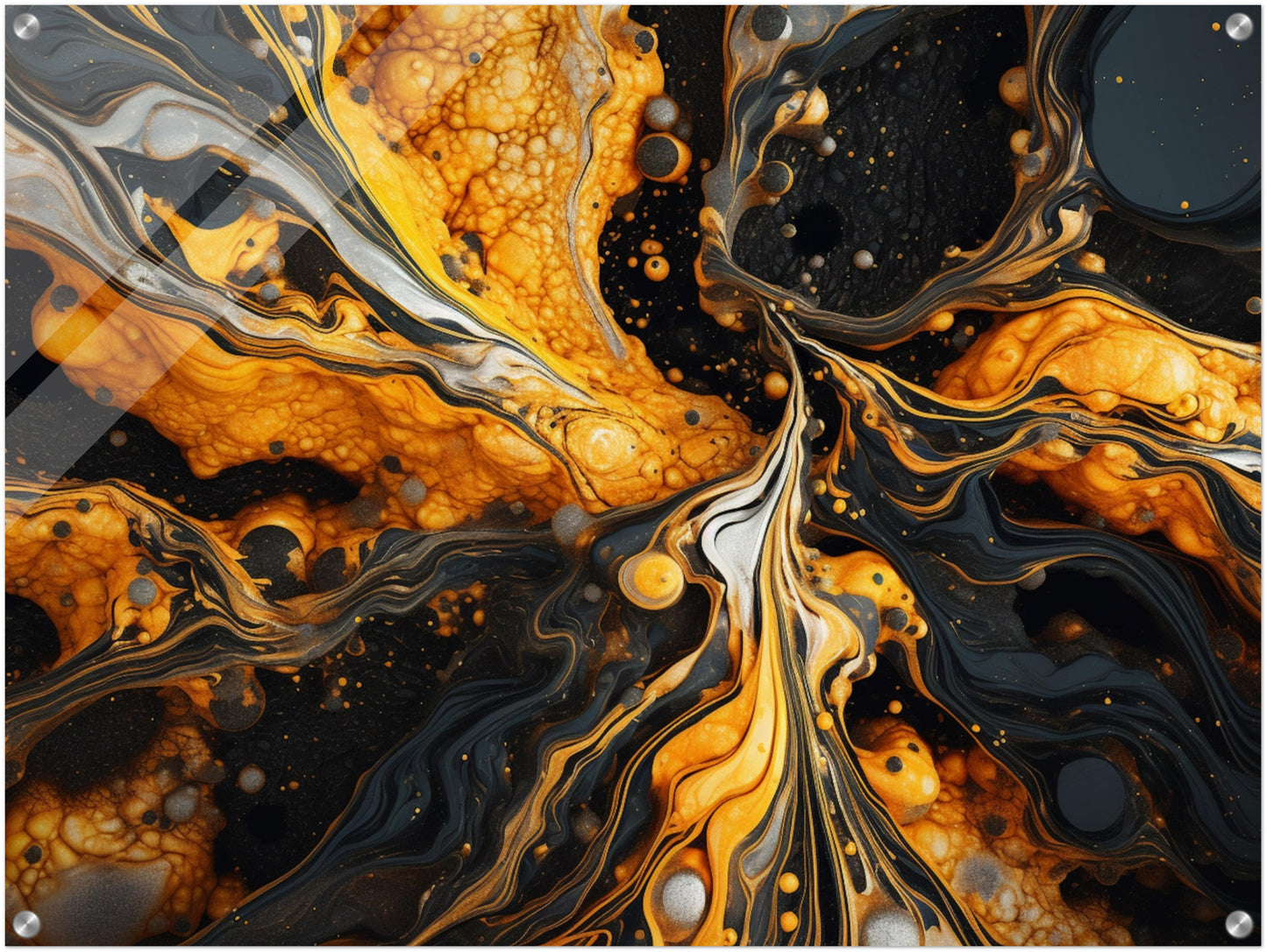 Orange Black Marble