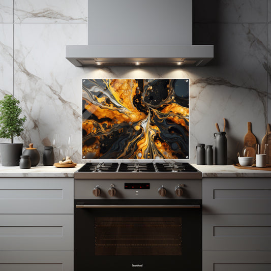 Orange Black Marble